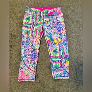 Lilly Pulitzer Cropped Pink Pattern Tights - image 1